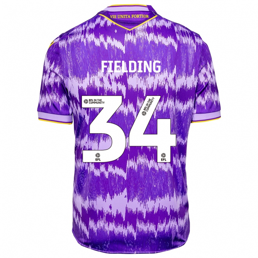 גברים פרנק פילדינג #34 סגול צהוב הרחק ג'רזי 2025/26 חולצה קצרה