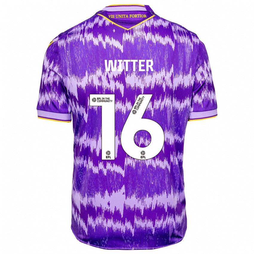 גברים Deandre Witter #16 סגול צהוב הרחק ג'רזי 2025/26 חולצה קצרה