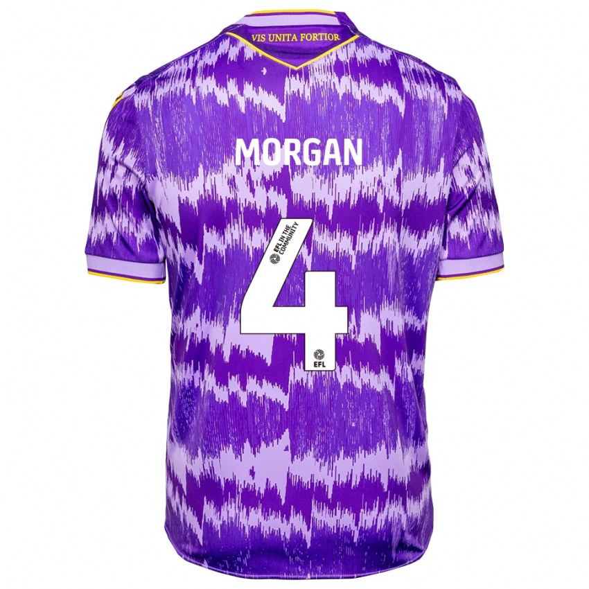 גברים לוק באדלי-מורגן #4 סגול צהוב הרחק ג'רזי 2025/26 חולצה קצרה