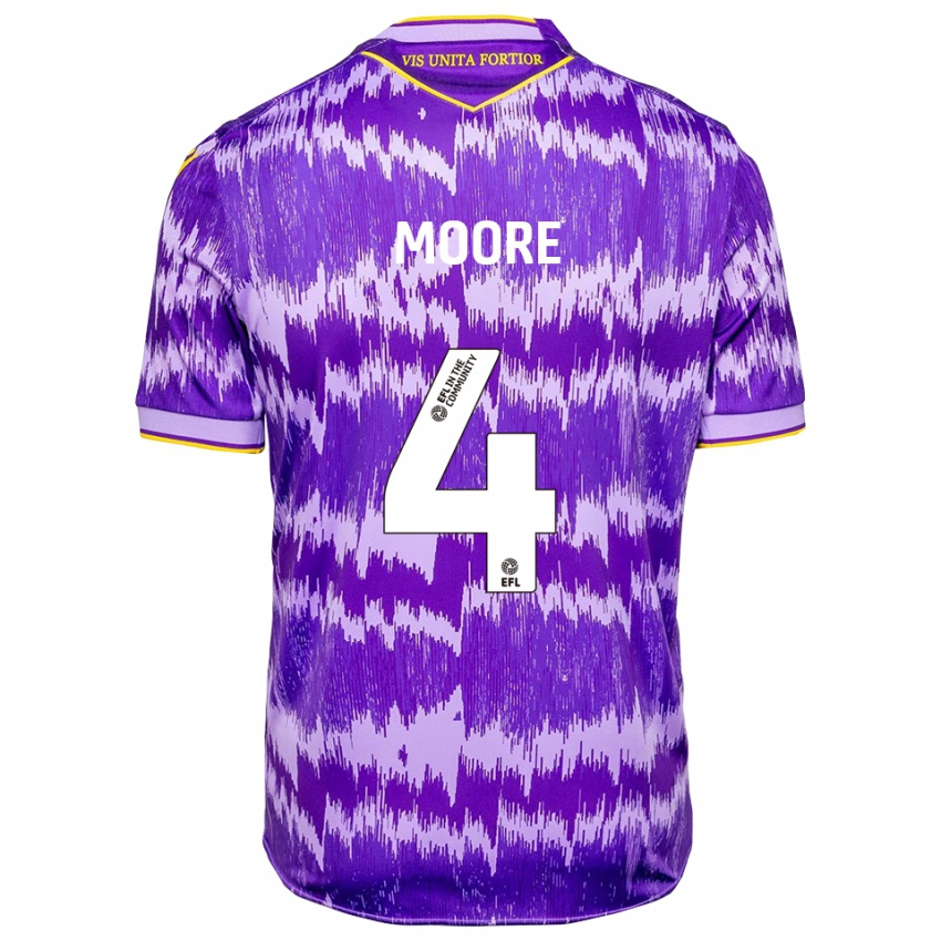 גברים Sidney Moore #4 סגול צהוב הרחק ג'רזי 2025/26 חולצה קצרה