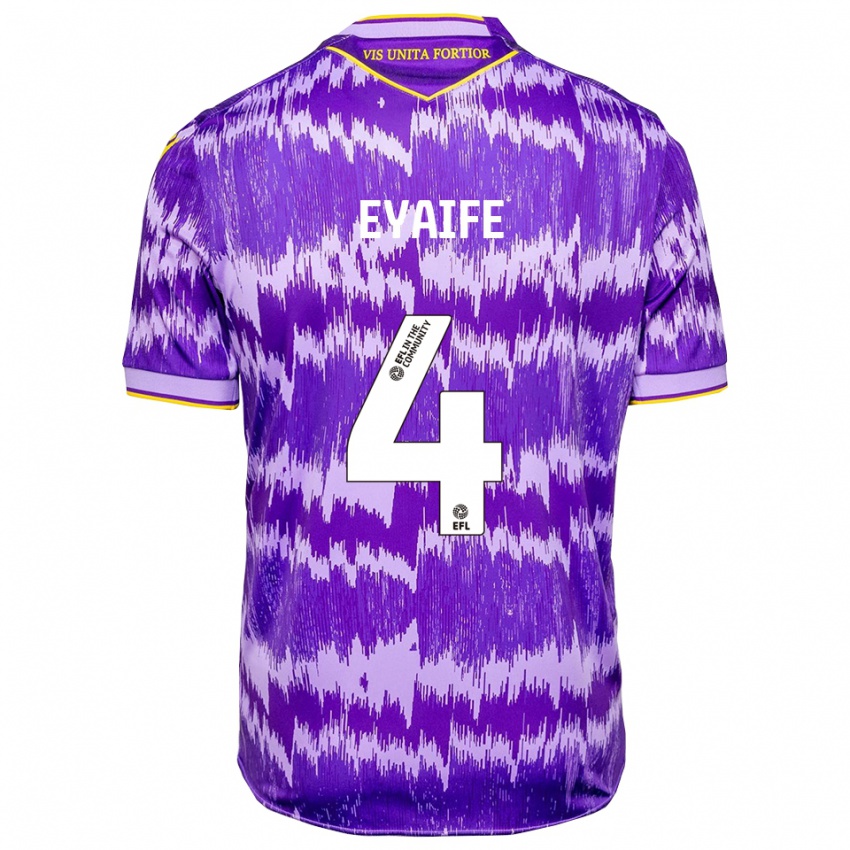 גברים Daniel Eyaife #4 סגול צהוב הרחק ג'רזי 2025/26 חולצה קצרה