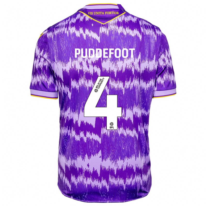 גברים דניאל פאדפוט #4 סגול צהוב הרחק ג'רזי 2025/26 חולצה קצרה