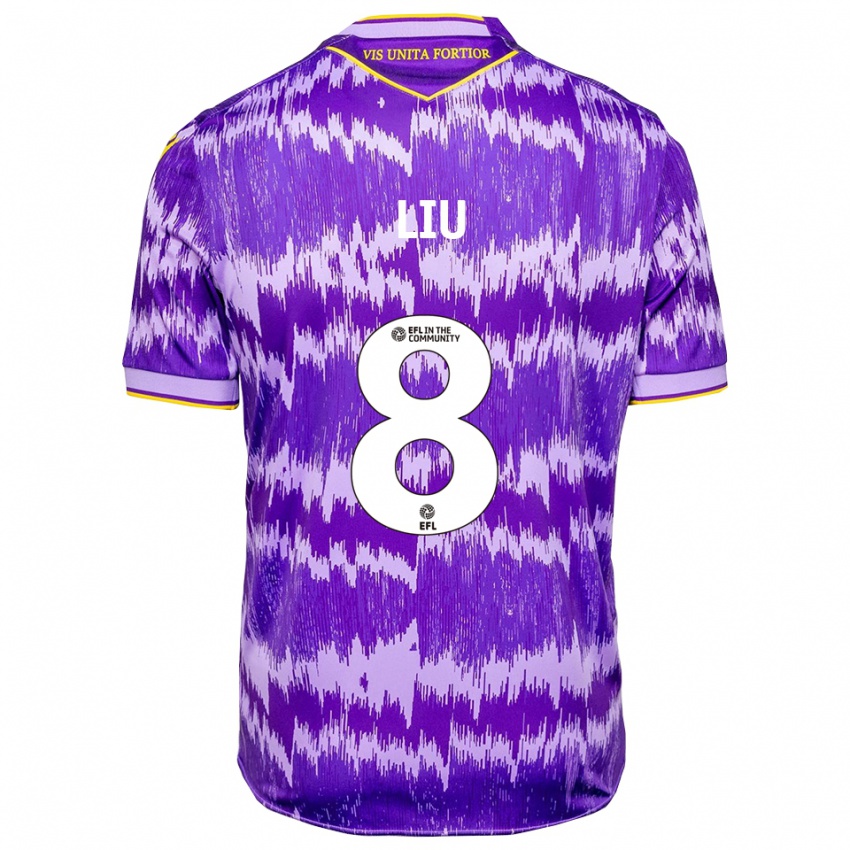 גברים Ryan Liu #8 סגול צהוב הרחק ג'רזי 2025/26 חולצה קצרה