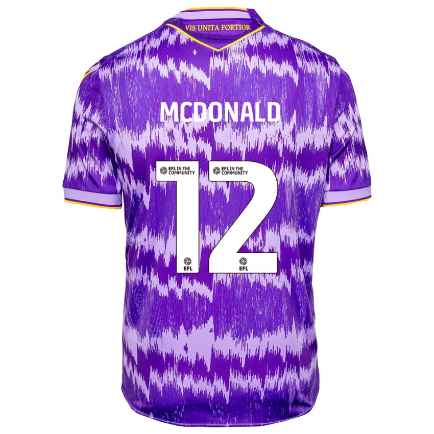 גברים קיילי מקדונלד #12 סגול צהוב הרחק ג'רזי 2025/26 חולצה קצרה