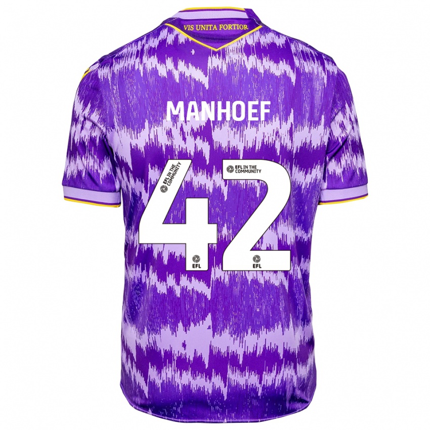 גברים מיליון מנהוף #42 סגול צהוב הרחק ג'רזי 2025/26 חולצה קצרה