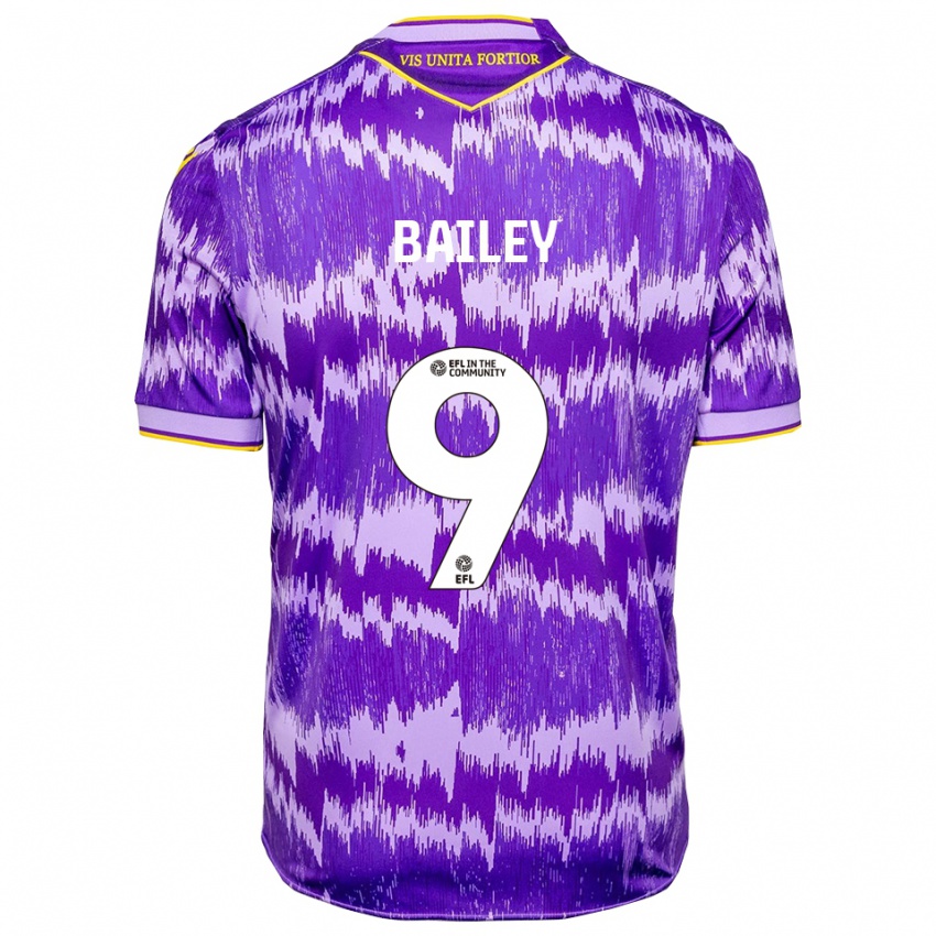 גברים Lewis Bailey #9 סגול צהוב הרחק ג'רזי 2025/26 חולצה קצרה