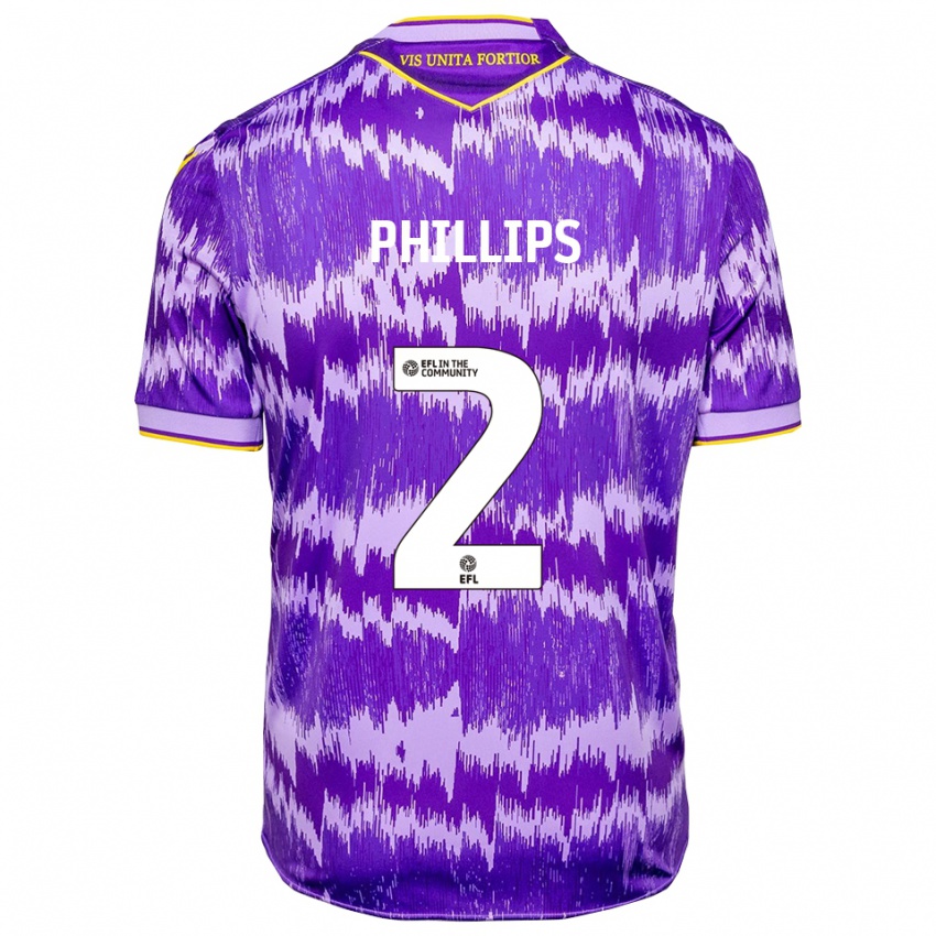 גברים סנצ׳ז פיליפס #2 סגול צהוב הרחק ג'רזי 2025/26 חולצה קצרה