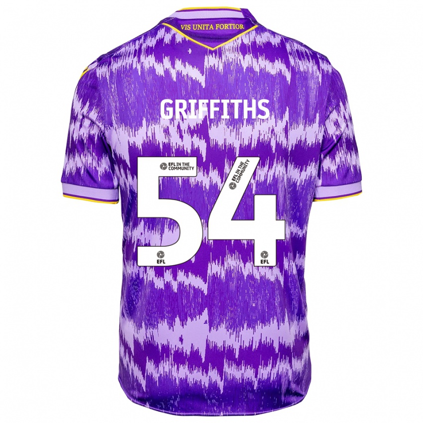 גברים ג'ק גריפית'ס #54 סגול צהוב הרחק ג'רזי 2025/26 חולצה קצרה