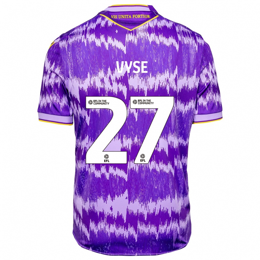 גברים Ryah Vyse #27 סגול צהוב הרחק ג'רזי 2025/26 חולצה קצרה