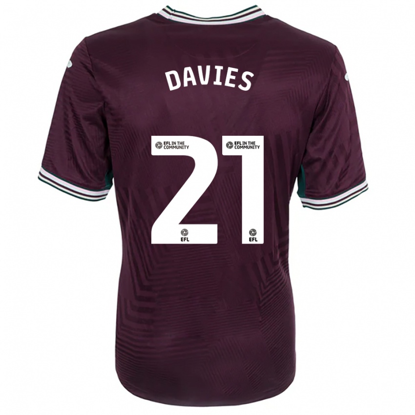 גברים לורה דייויס #21 חלודה אדום לבן הרחק ג'רזי 2025/26 חולצה קצרה