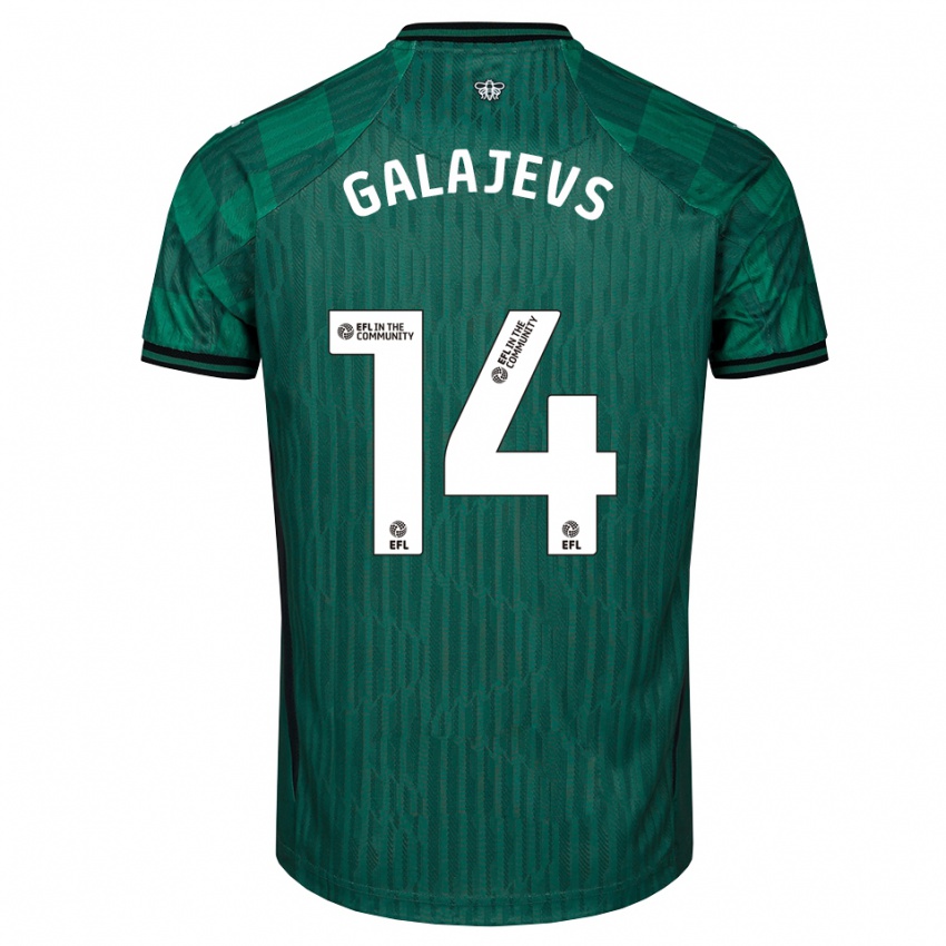 גברים Marats Galajevs #14 ירוק שחור הרחק ג'רזי 2025/26 חולצה קצרה