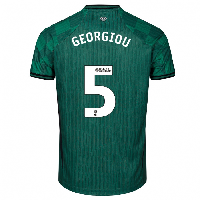 גברים Thomas Georgiou #5 ירוק שחור הרחק ג'רזי 2025/26 חולצה קצרה