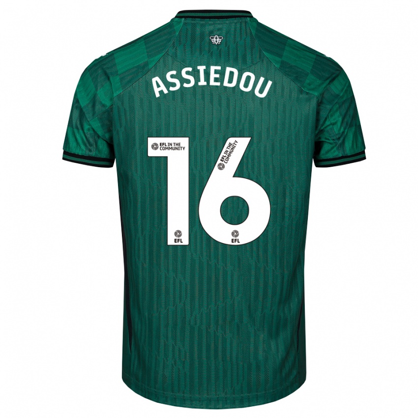 גברים Bentley Assiedou #16 ירוק שחור הרחק ג'רזי 2025/26 חולצה קצרה