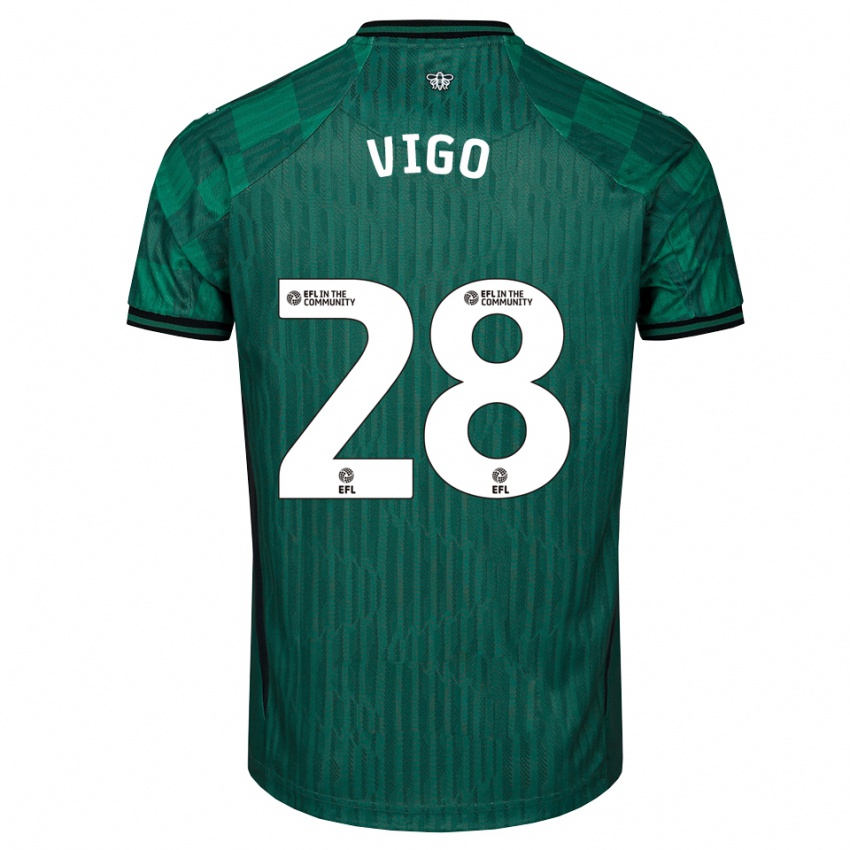 גברים Francesca Vigo #28 ירוק שחור הרחק ג'רזי 2025/26 חולצה קצרה