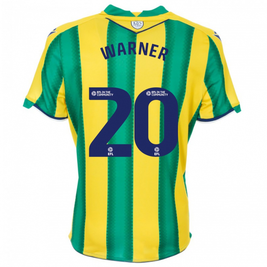 גברים פיבי וורנר #20 צהוב ירוק הרחק ג'רזי 2025/26 חולצה קצרה