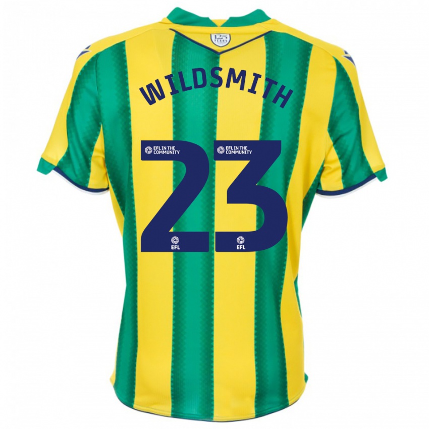 גברים ג'ו וילדסמית #23 צהוב ירוק הרחק ג'רזי 2025/26 חולצה קצרה