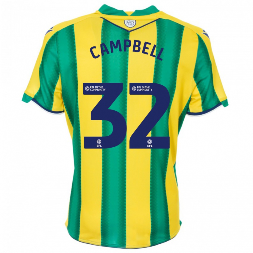גברים ג'ורג' קמפבל #32 צהוב ירוק הרחק ג'רזי 2025/26 חולצה קצרה