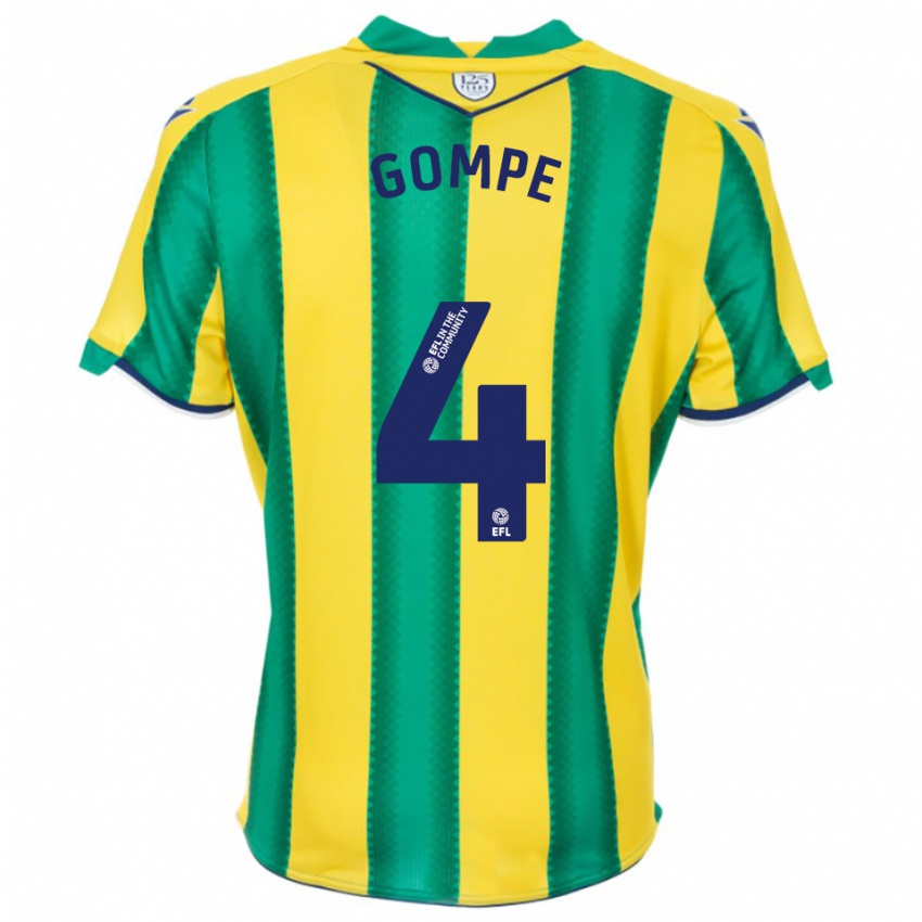 גברים Shane Gompe #4 צהוב ירוק הרחק ג'רזי 2025/26 חולצה קצרה