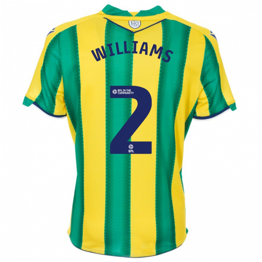 גברים אלכס וויליאמס #2 צהוב ירוק הרחק ג'רזי 2025/26 חולצה קצרה