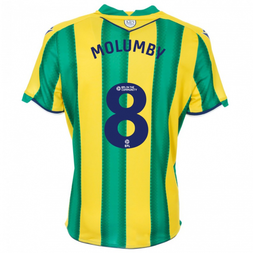 גברים ג'ייסון מולומבי #8 צהוב ירוק הרחק ג'רזי 2025/26 חולצה קצרה