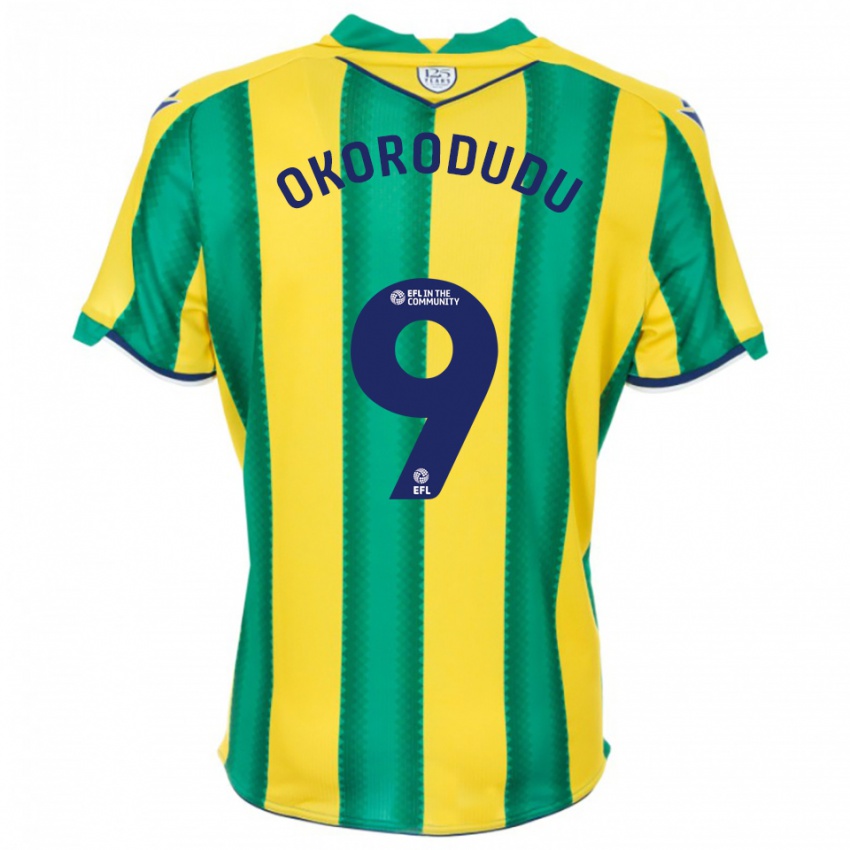 גברים Adam Okorodudu #9 צהוב ירוק הרחק ג'רזי 2025/26 חולצה קצרה