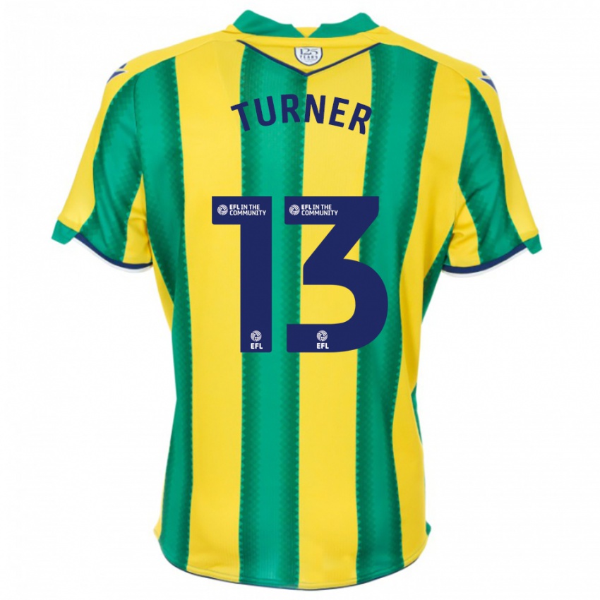 גברים שאנון טרנר #13 צהוב ירוק הרחק ג'רזי 2025/26 חולצה קצרה גברים שאנון טרנר #13 צהוב ירוק הרחק ג'רזי 2025/26 חולצה קצרה