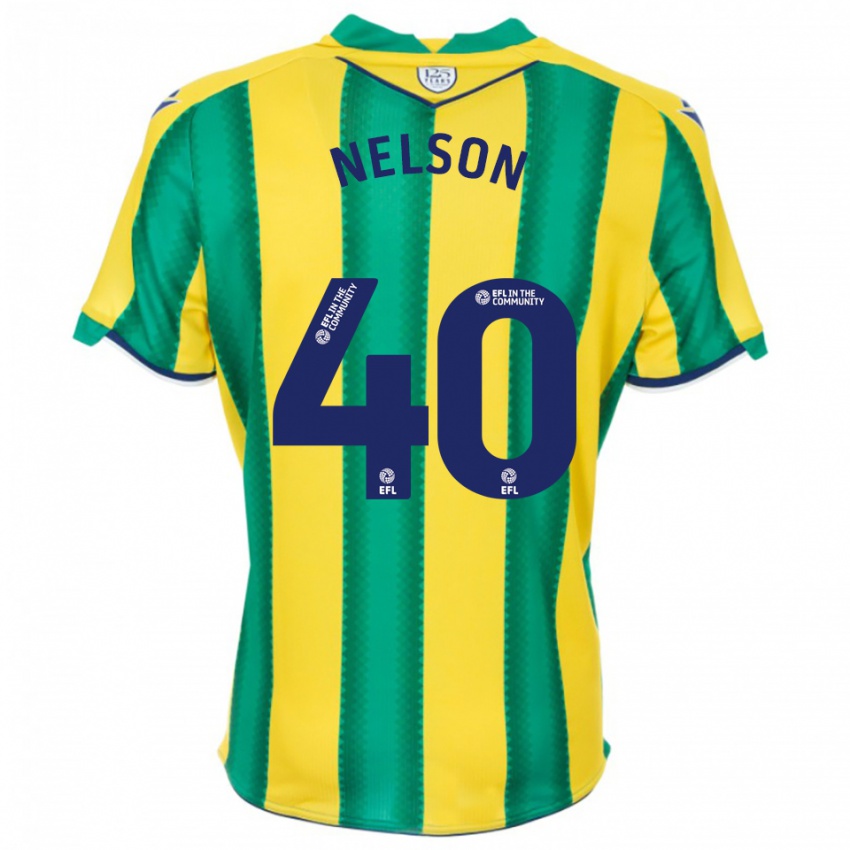 גברים דיגו נלסון #40 צהוב ירוק הרחק ג'רזי 2025/26 חולצה קצרה