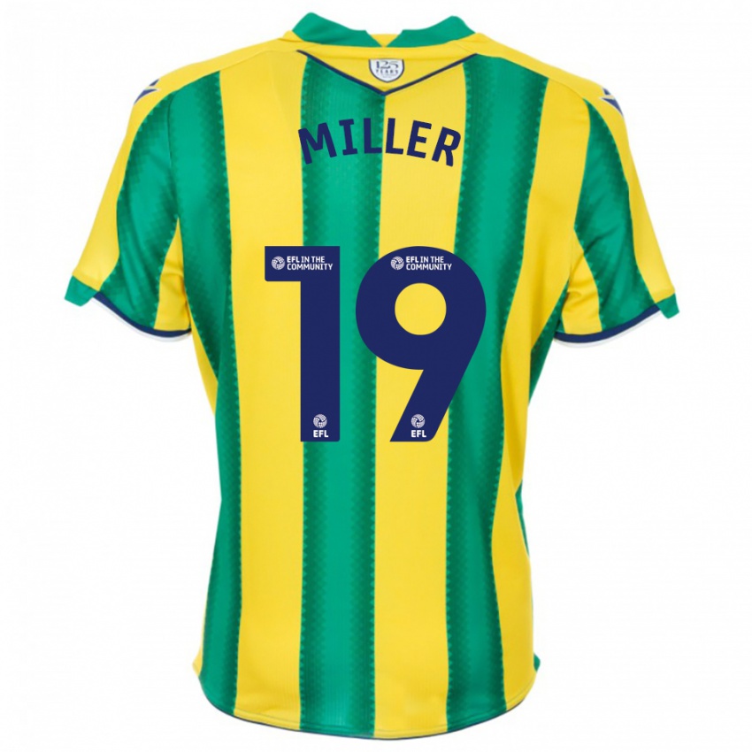 גברים Ali Miller #19 צהוב ירוק הרחק ג'רזי 2025/26 חולצה קצרה