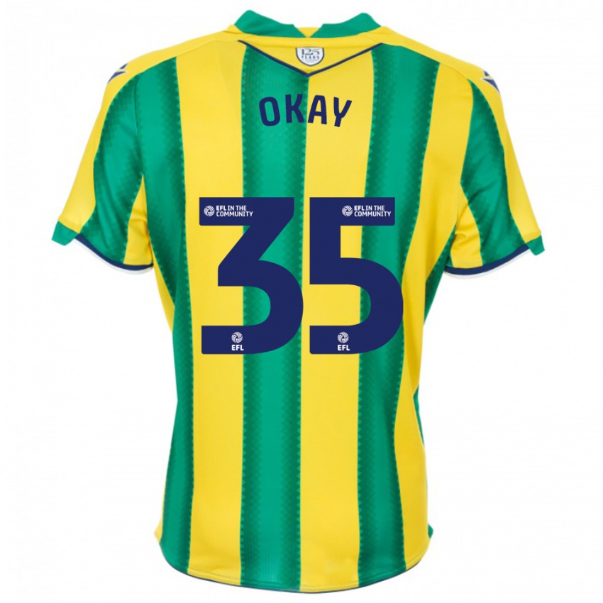 גברים אוקאי יוקושלו #35 צהוב ירוק הרחק ג'רזי 2025/26 חולצה קצרה