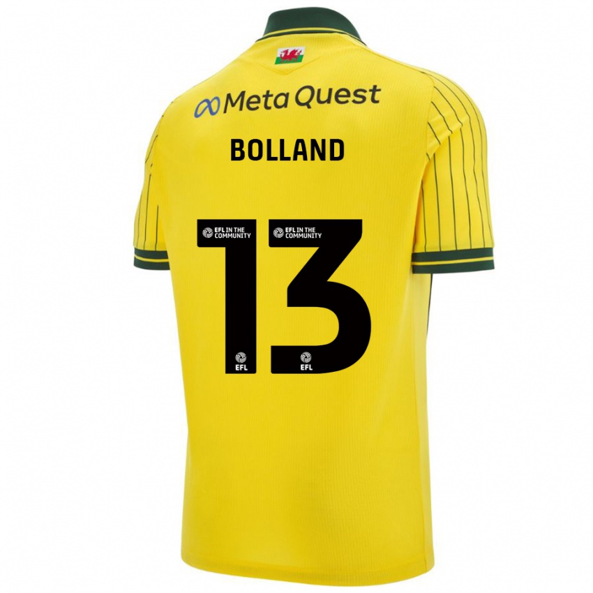 גברים שרלוט בולנד #13 צהוב ירוק הרחק ג'רזי 2025/26 חולצה קצרה