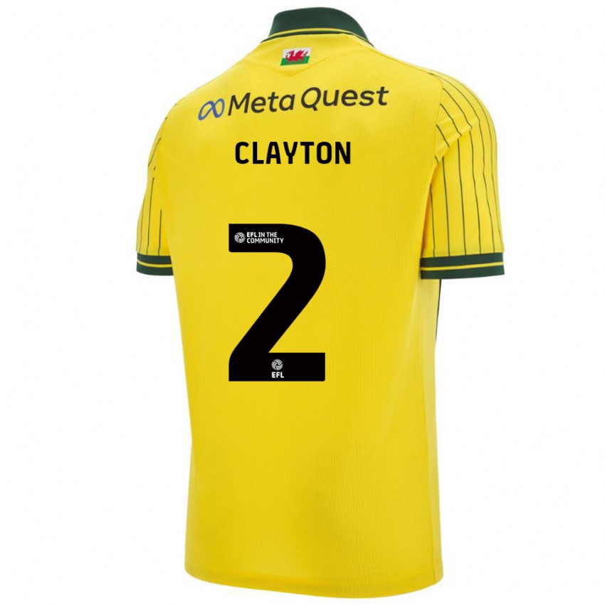 גברים Tommy Clayton #2 צהוב ירוק הרחק ג'רזי 2025/26 חולצה קצרה