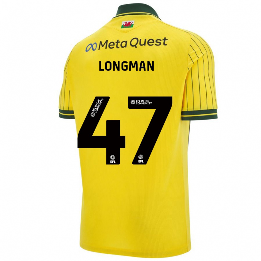 גברים ראיין לונגמן #47 צהוב ירוק הרחק ג'רזי 2025/26 חולצה קצרה