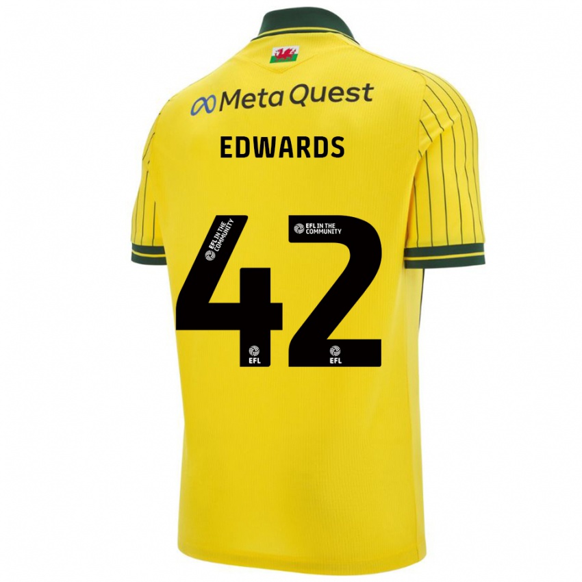 גברים קאלום אדוארדס #42 צהוב ירוק הרחק ג'רזי 2025/26 חולצה קצרה