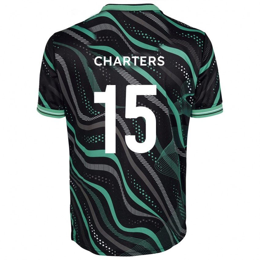 גברים Taylor Charters #15 שחור ירוק הרחק ג'רזי 2025/26 חולצה קצרה