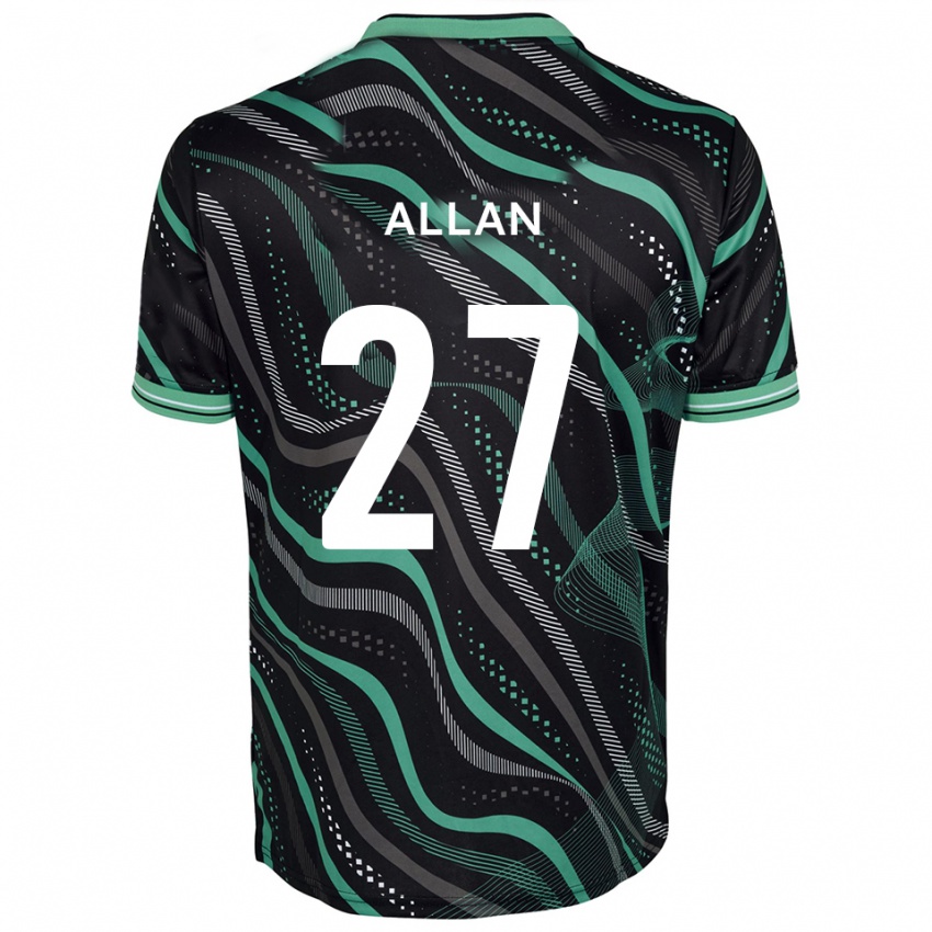 גברים Jake Allan #27 שחור ירוק הרחק ג'רזי 2025/26 חולצה קצרה