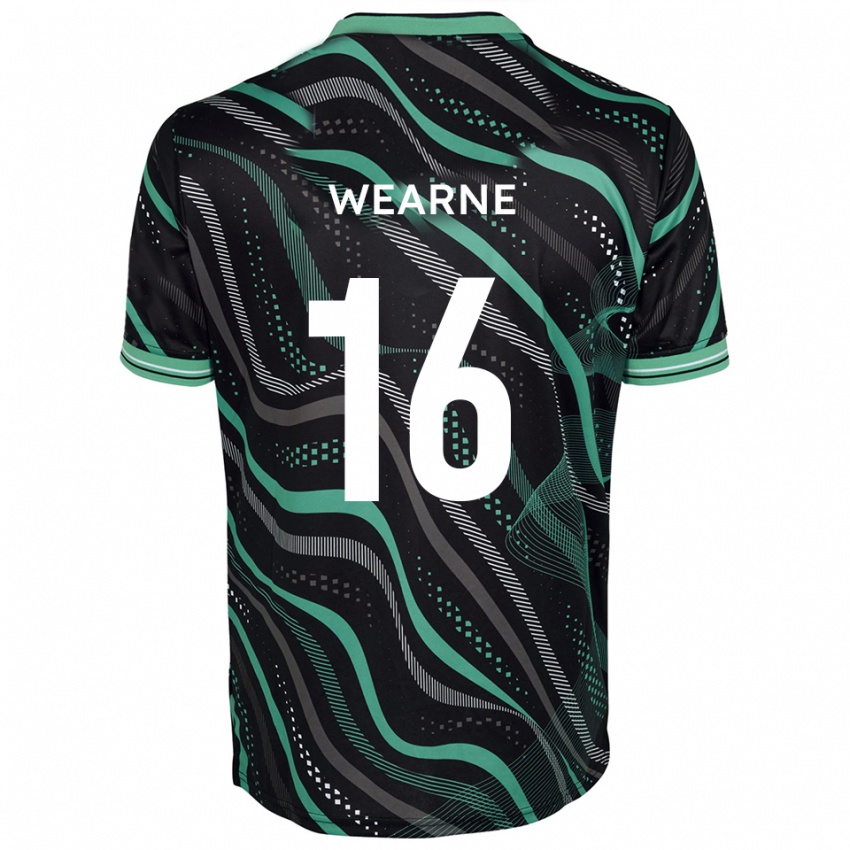 גברים סטיבן וירן #16 שחור ירוק הרחק ג'רזי 2025/26 חולצה קצרה