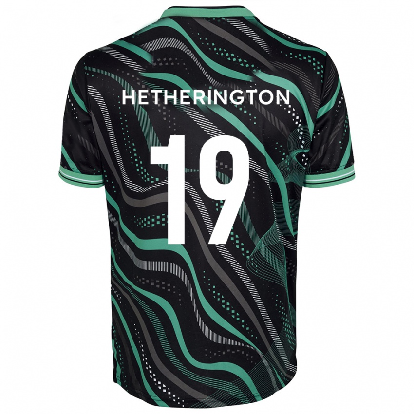 גברים Sam Hetherington #19 שחור ירוק הרחק ג'רזי 2025/26 חולצה קצרה