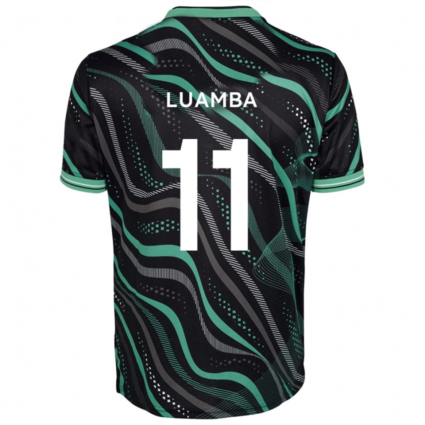 גברים Junior Luamba #11 שחור ירוק הרחק ג'רזי 2025/26 חולצה קצרה