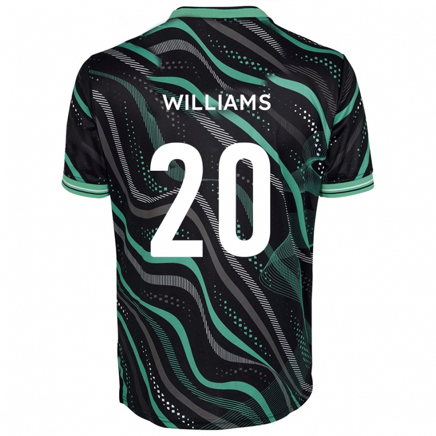 גברים Ben Williams #20 שחור ירוק הרחק ג'רזי 2025/26 חולצה קצרה