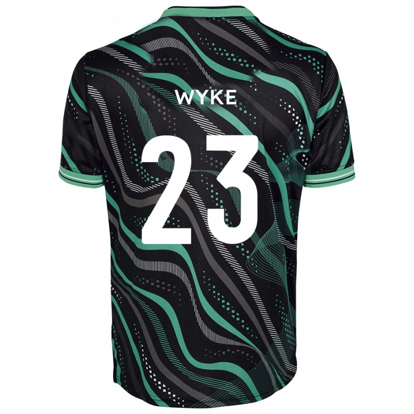 גברים צ'ארלי וייק #23 שחור ירוק הרחק ג'רזי 2025/26 חולצה קצרה