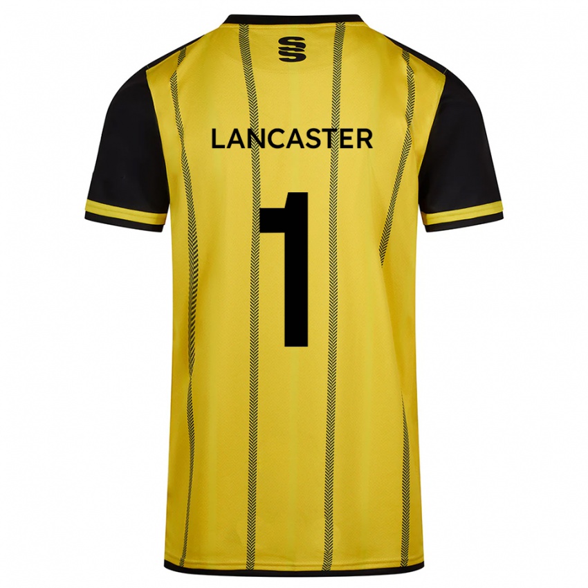 גברים Aaron Lancaster #1 צהוב שחור הרחק ג'רזי 2025/26 חולצה קצרה