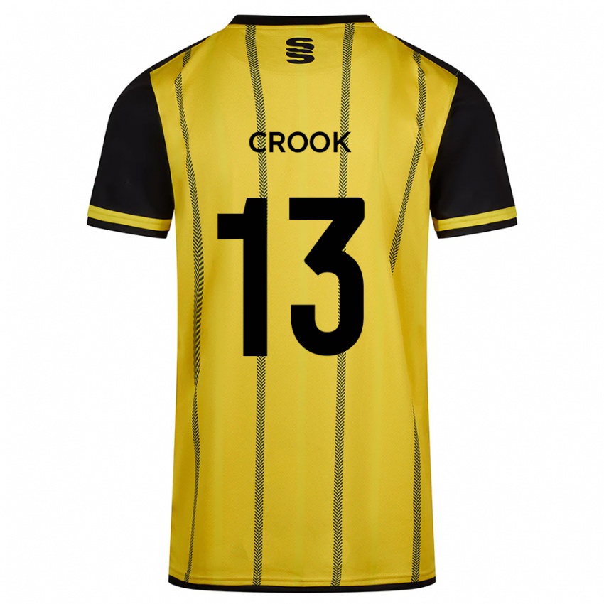 גברים Millie Crook #13 צהוב שחור הרחק ג'רזי 2025/26 חולצה קצרה