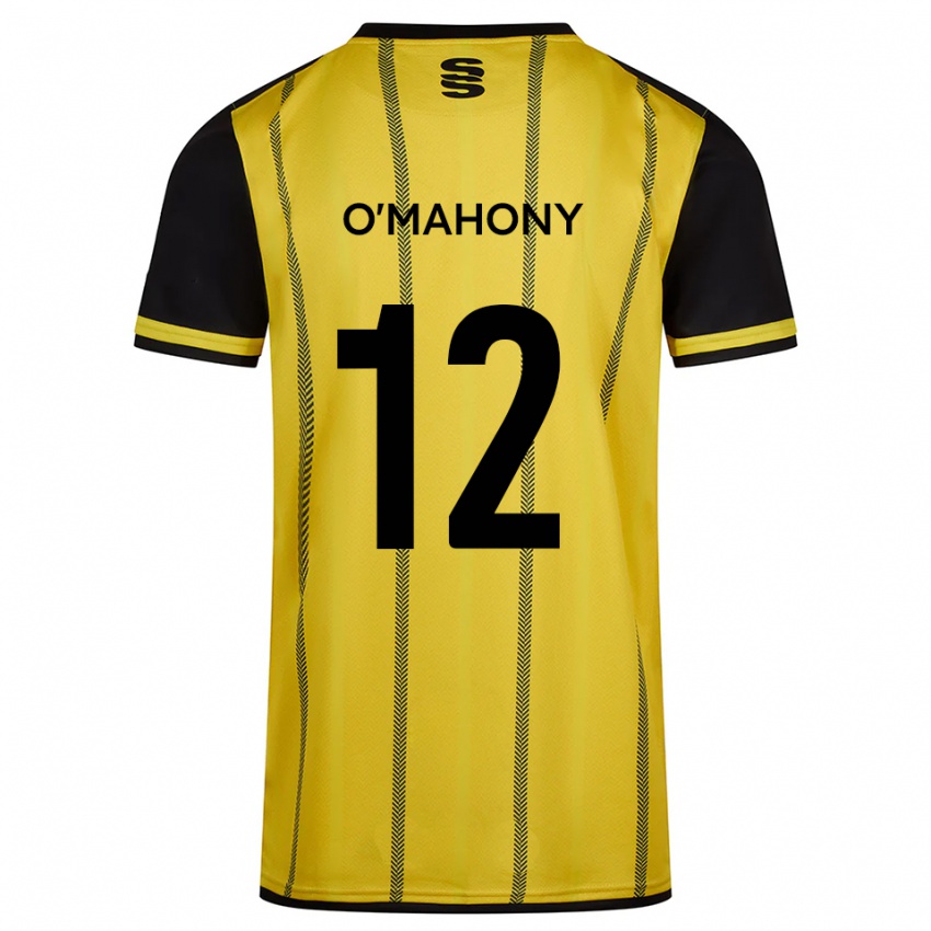 גברים Orlaith O'mahony #12 צהוב שחור הרחק ג'רזי 2025/26 חולצה קצרה