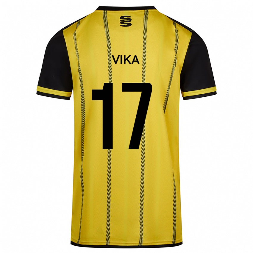 גברים Destin Vika #17 צהוב שחור הרחק ג'רזי 2025/26 חולצה קצרה