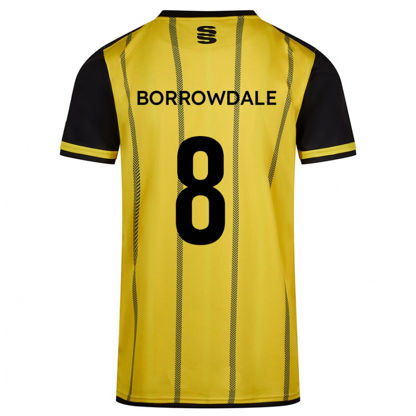 גברים Imogen Borrowdale #8 צהוב שחור הרחק ג'רזי 2025/26 חולצה קצרה