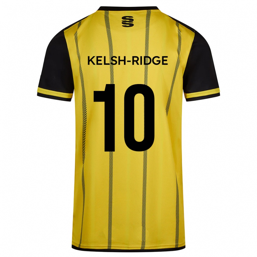גברים Hollie Kelsh-Ridge #10 צהוב שחור הרחק ג'רזי 2025/26 חולצה קצרה