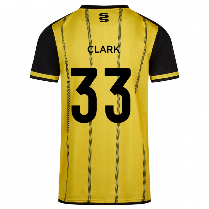 גברים Charlie Clark #33 צהוב שחור הרחק ג'רזי 2025/26 חולצה קצרה