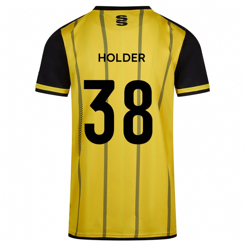 גברים Stan Holder #38 צהוב שחור הרחק ג'רזי 2025/26 חולצה קצרה