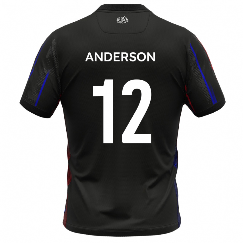 גברים קין אנדרסון #12 שחור אדום הרחק ג'רזי 2025/26 חולצה קצרה