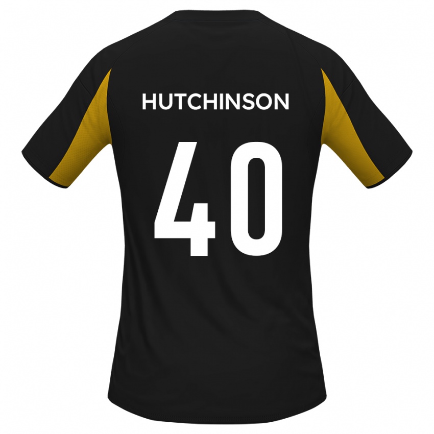 גברים Luke Hutchinson #40 שחור צהוב הרחק ג'רזי 2025/26 חולצה קצרה